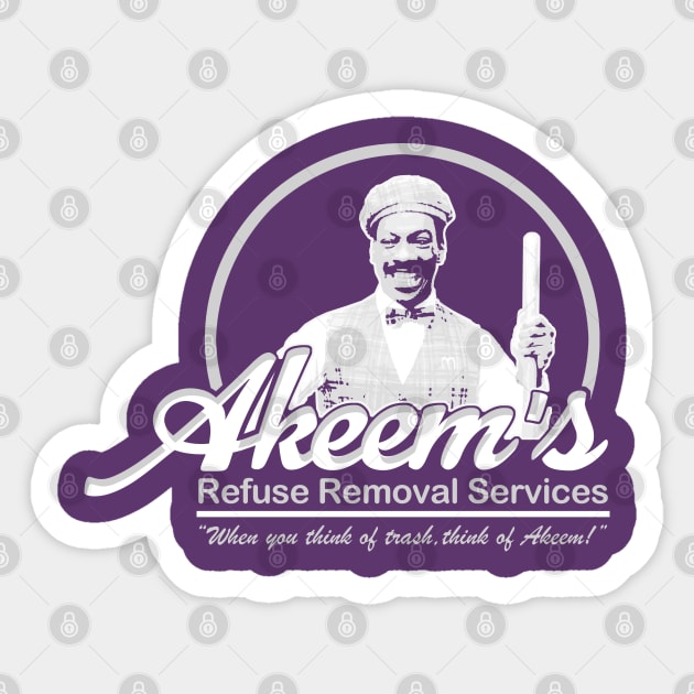 Akeem's Refuse Service Sticker by PopCultureShirts